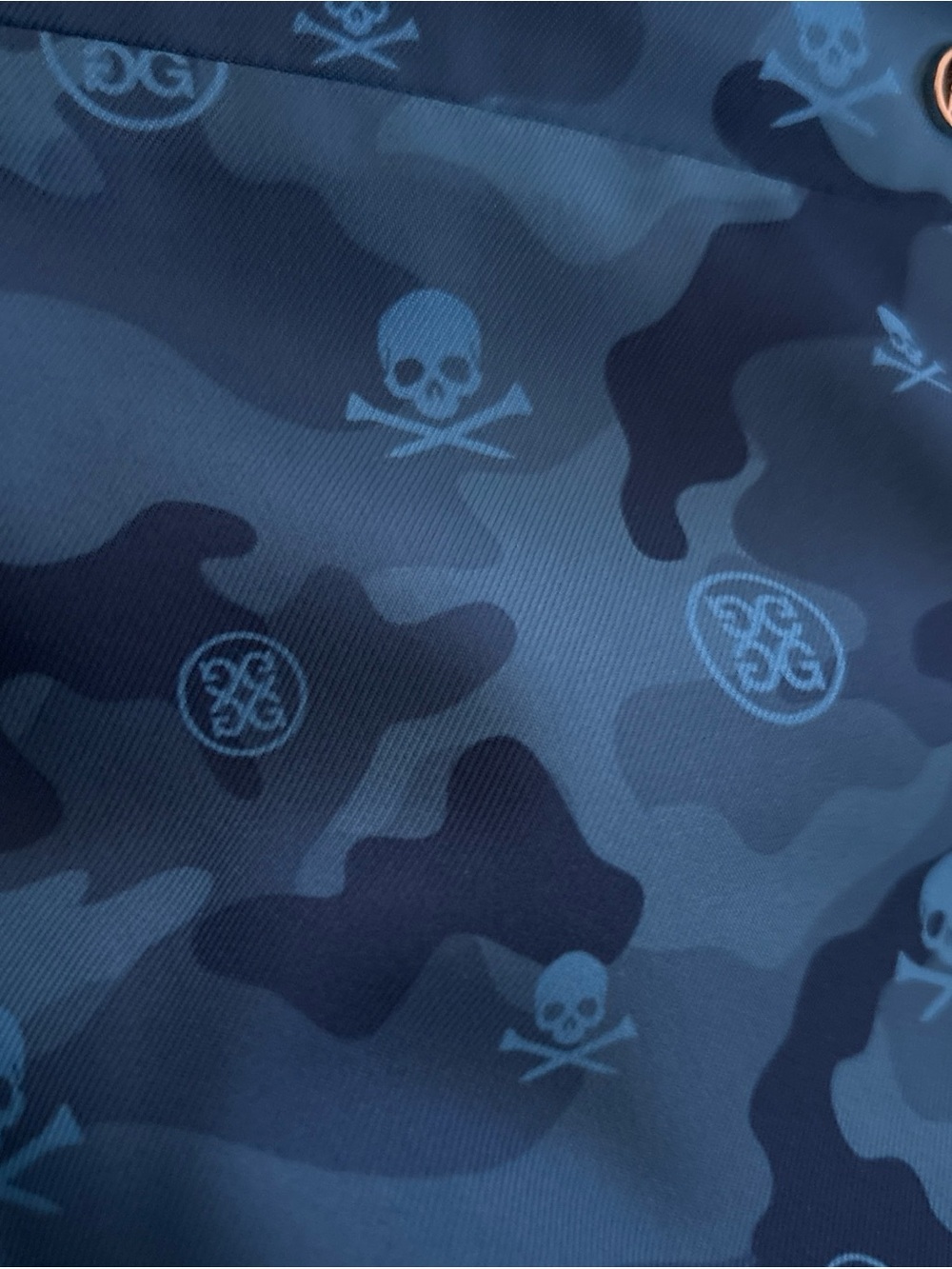 G/Fore NWT Casual Golf Shorts Size 32 US In Blue Skull Camo Design Polyester - Picture 5 of 5